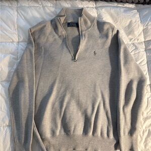 Ralph Lauren Light Gray Zip-Up Sweater